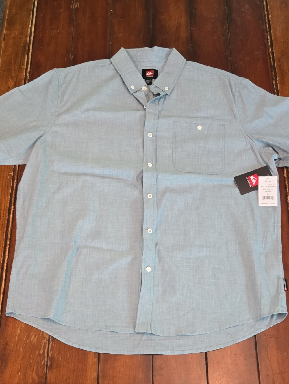 Quiksilver Light Blue Short-Sleeve Button-Down Shirt